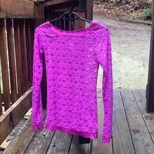 See through long sleeve top